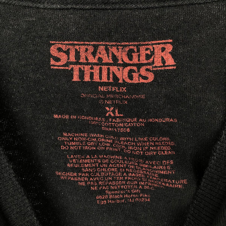 STRANGER THINGS Stranger Things Movie T-shirt Men's XL size cotton black type Vintage Second Hand