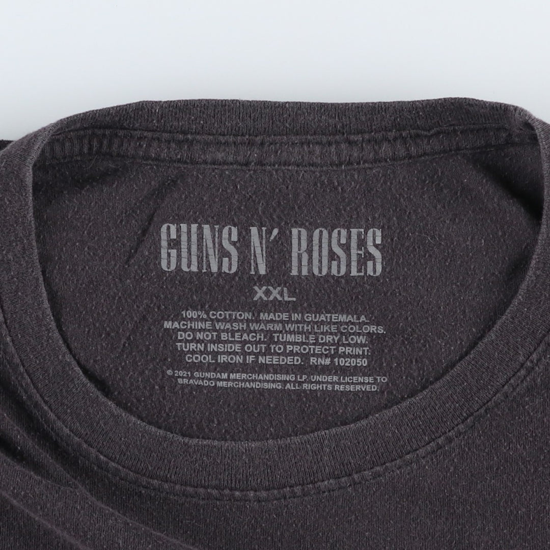 GUNS N' ROSES Guns N' Roses Band T-Shirt Band Tee Men's XXL cotton Charcoal Vintage Second Hand