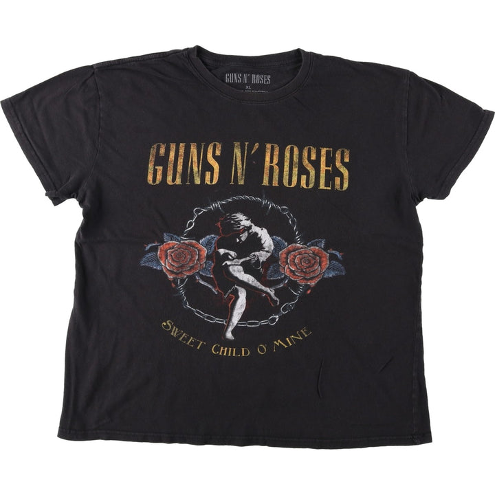 GUNS N' ROSES Guns N' Roses Band T-Shirt Band Tee Men's XL cotton black type Vintage Second Hand