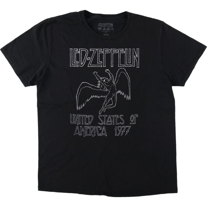 LED ZEPPELIN Led Zeppelin Band T-shirt Band T Men's L size cotton black type Vintage Second Hand