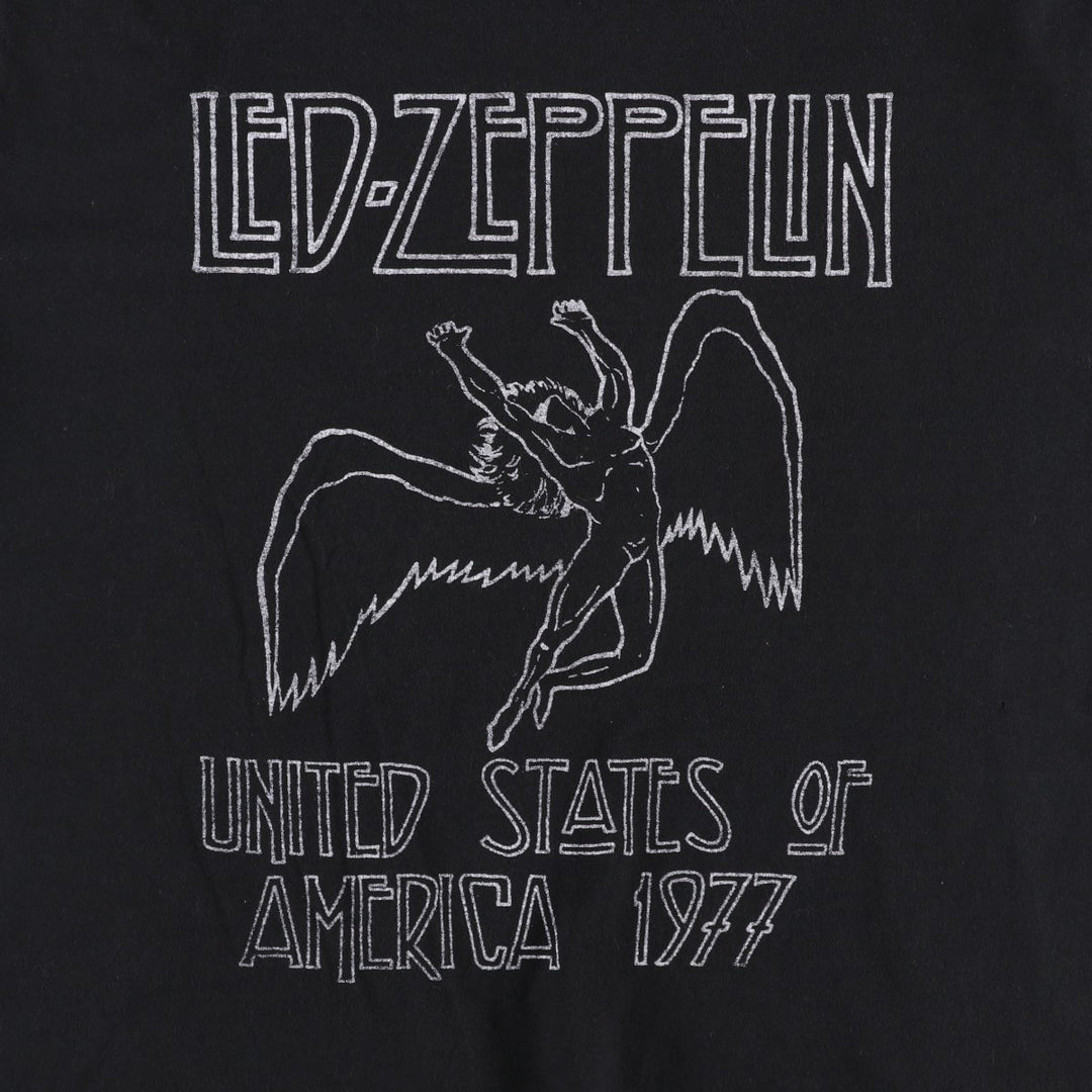 LED ZEPPELIN Led Zeppelin Band T-shirt Band T Men's L size cotton black type Vintage Second Hand