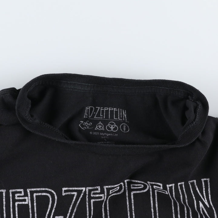LED ZEPPELIN Led Zeppelin Band T-shirt Band T Men's L size cotton black type Vintage Second Hand