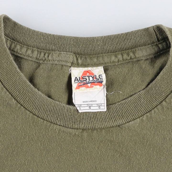 ALSTYLE RUSH Band T-shirt, Men's L size cotton Khaki type Vintage Second Hand