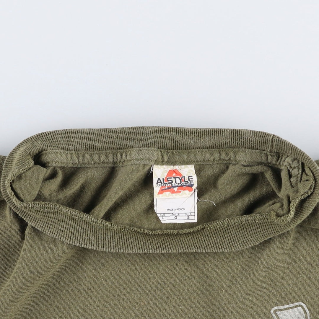ALSTYLE RUSH Band T-shirt, Men's L size cotton Khaki type Vintage Second Hand