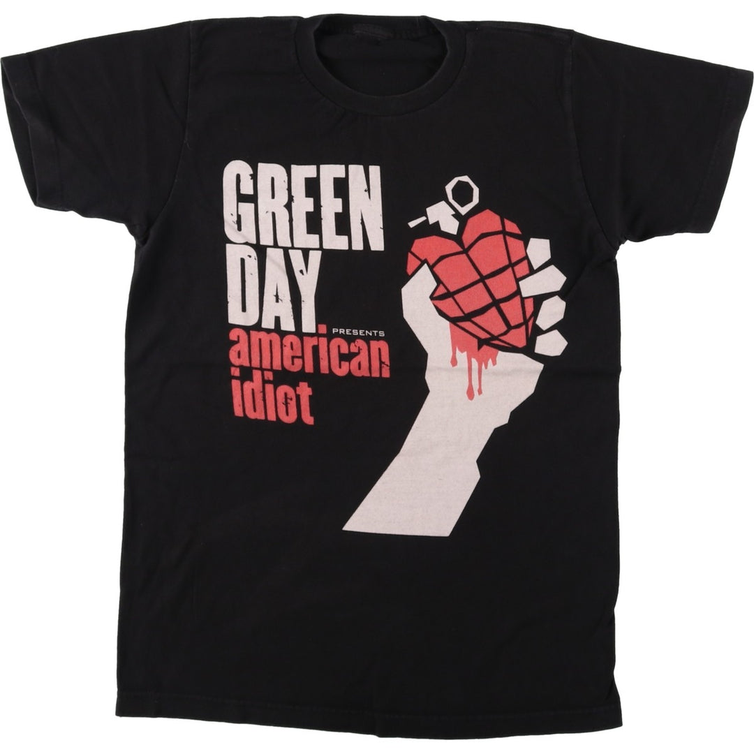 Green Day Band T-shirt, Men's XL size unclear black type Vintage Second Hand