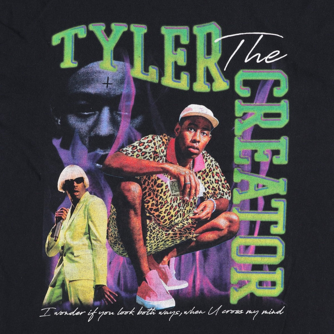 TYLER THE CREATOR Rap T-Shirt (Men's XL equivalent) unclear black type Vintage Second Hand