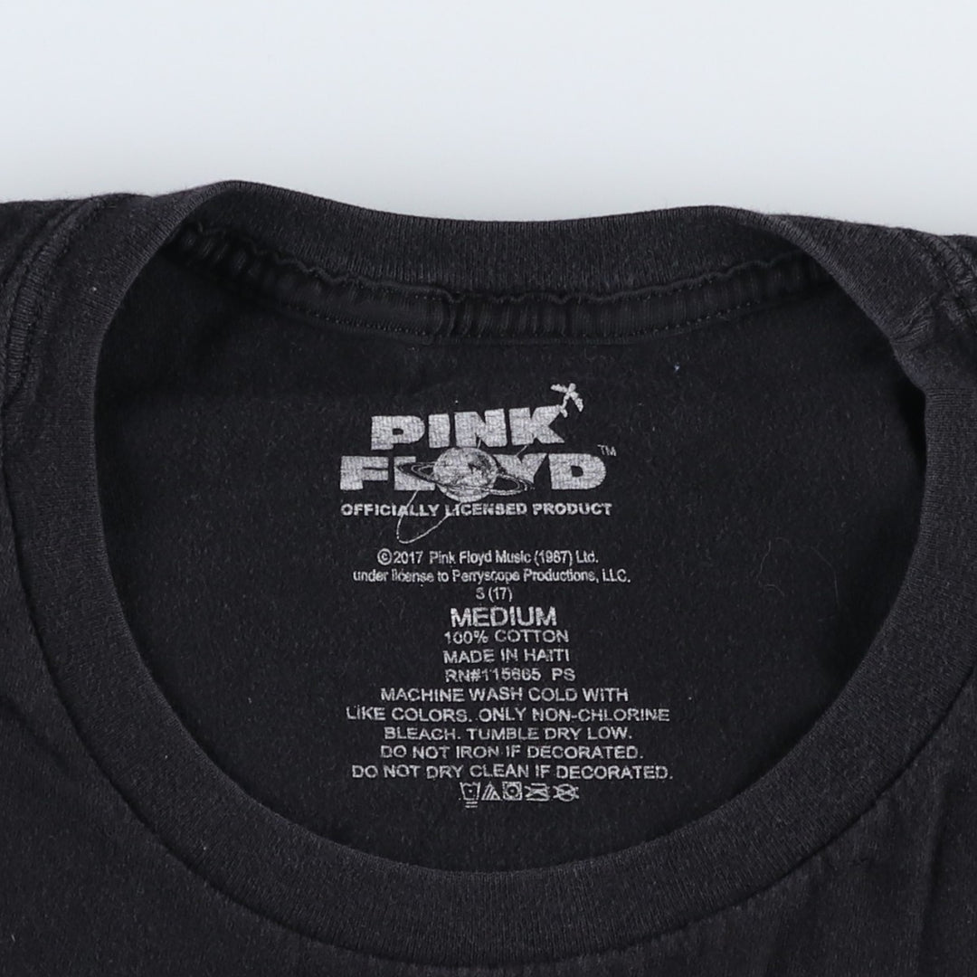 PINK FLOYD Pink Floyd Band T-shirt Band T Men's M size cotton black type Vintage Second Hand