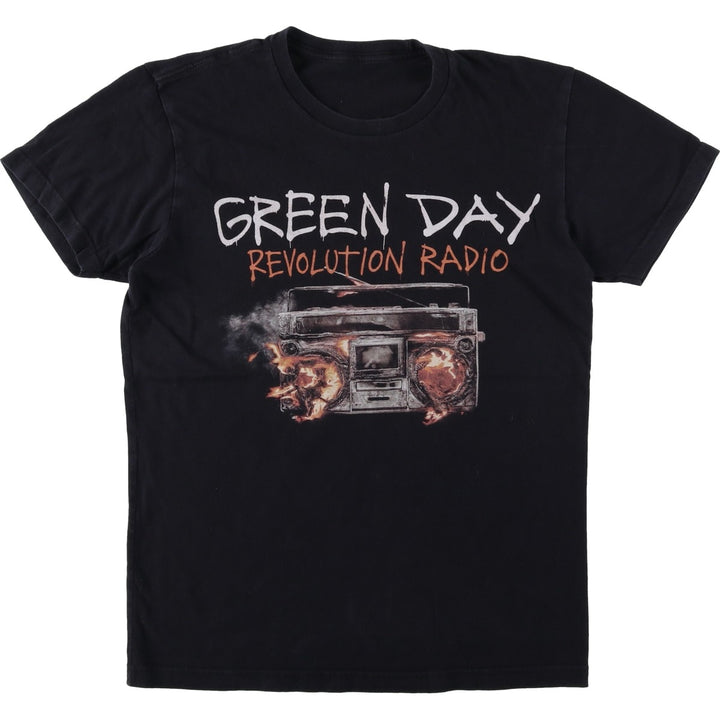 Green Day Band T-shirt, Men's XL size unclear black type Vintage Second Hand