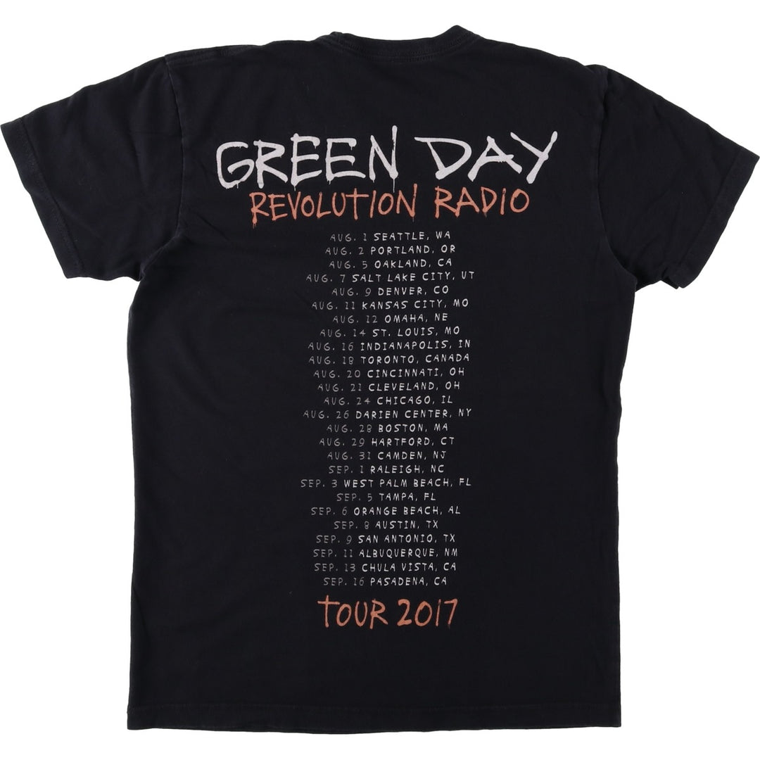 Green Day Band T-shirt, Men's XL size unclear black type Vintage Second Hand