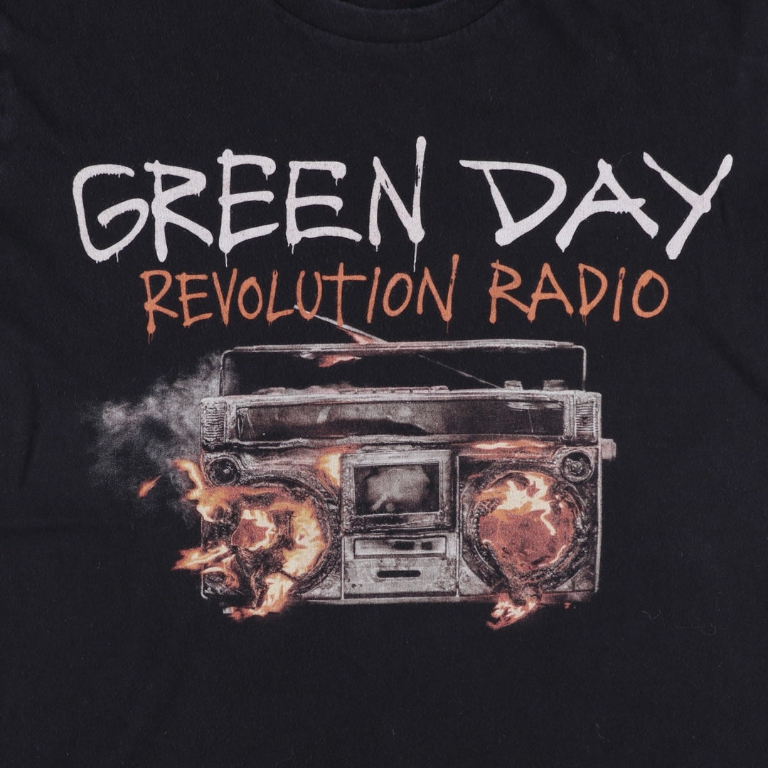 Green Day Band T-shirt, Men's XL size unclear black type Vintage Second Hand