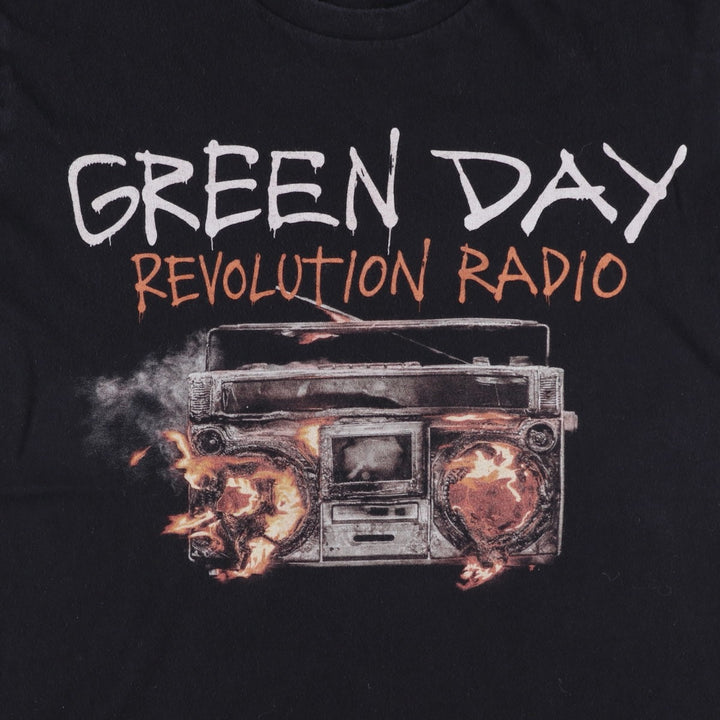 Green Day Band T-shirt, Men's XL size unclear black type Vintage Second Hand