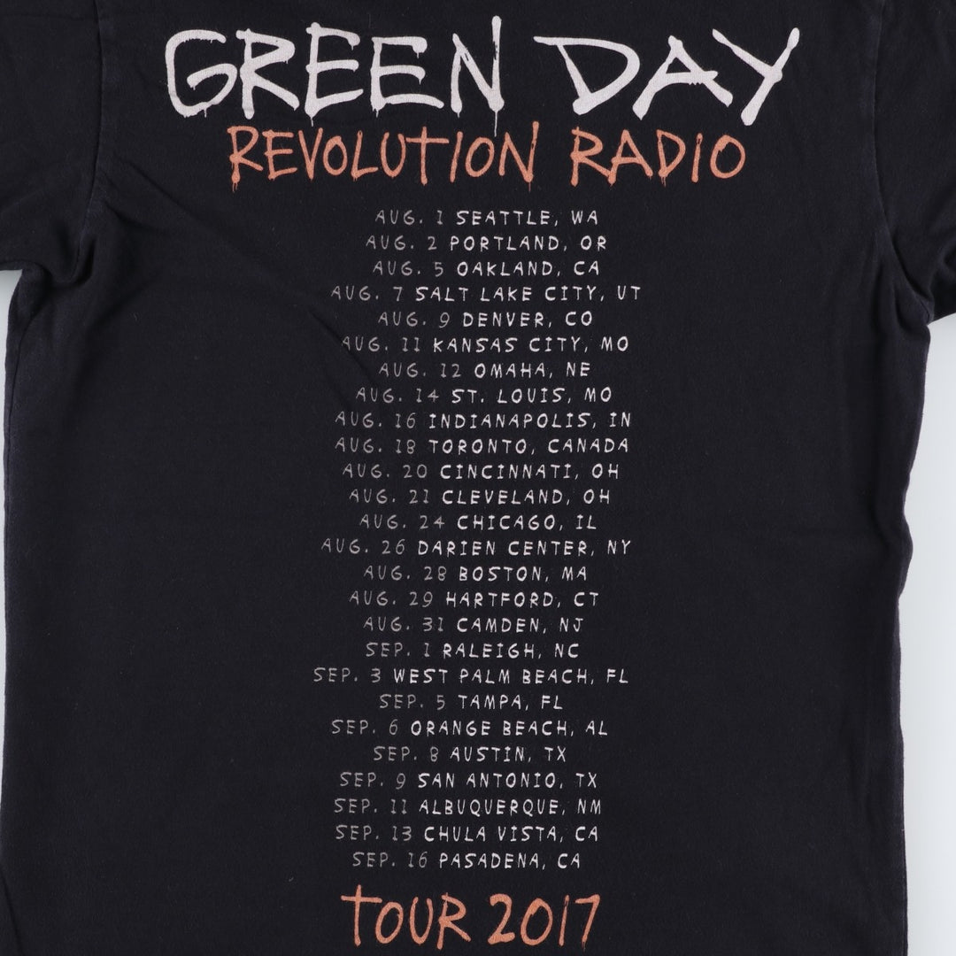 Green Day Band T-shirt, Men's XL size unclear black type Vintage Second Hand