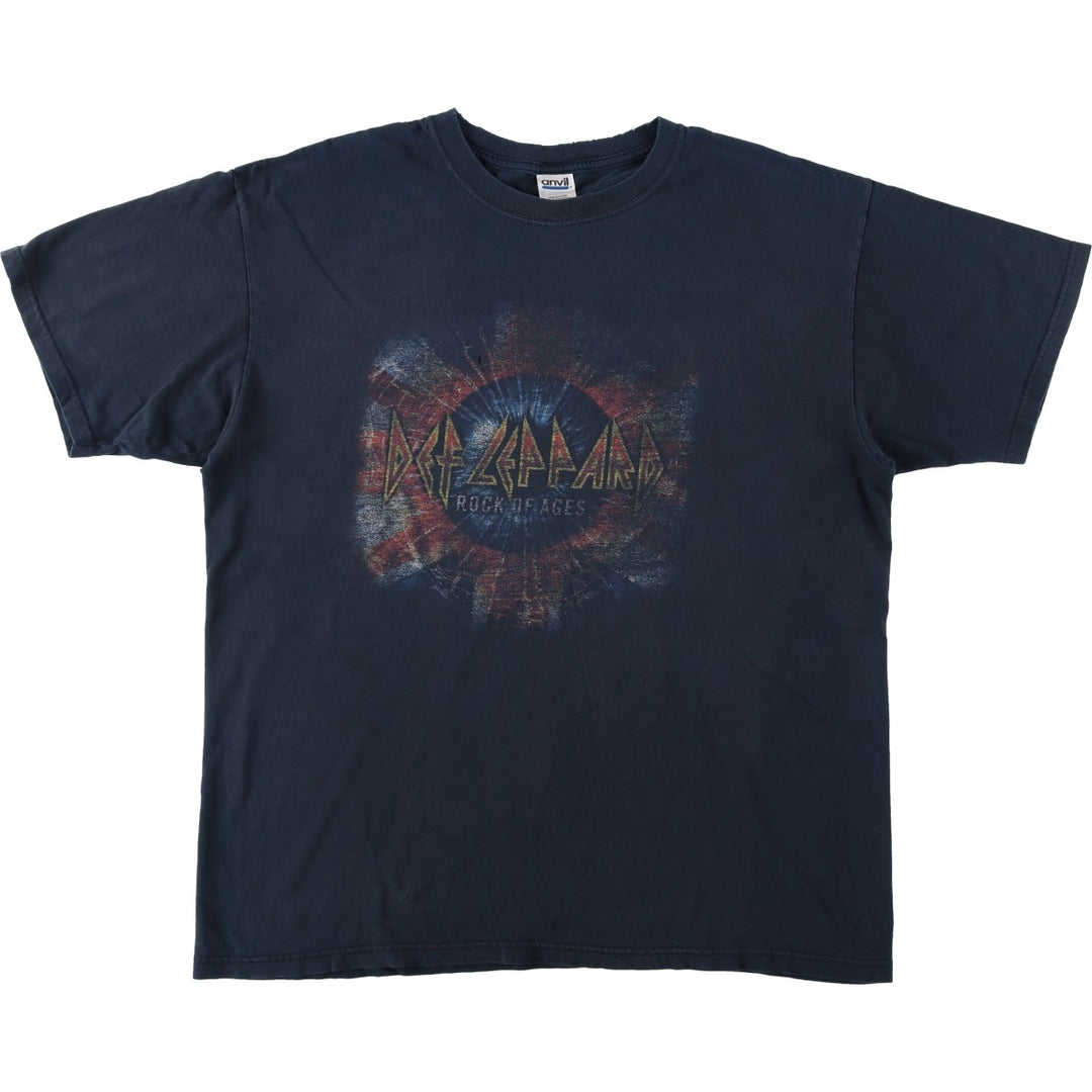 Anvil DEF LEPPARD Band T-shirt, Men's XL cotton black type Vintage Second Hand