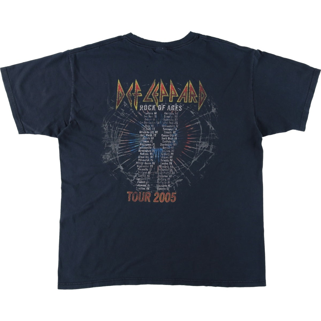 Anvil DEF LEPPARD Band T-shirt, Men's XL cotton black type Vintage Second Hand
