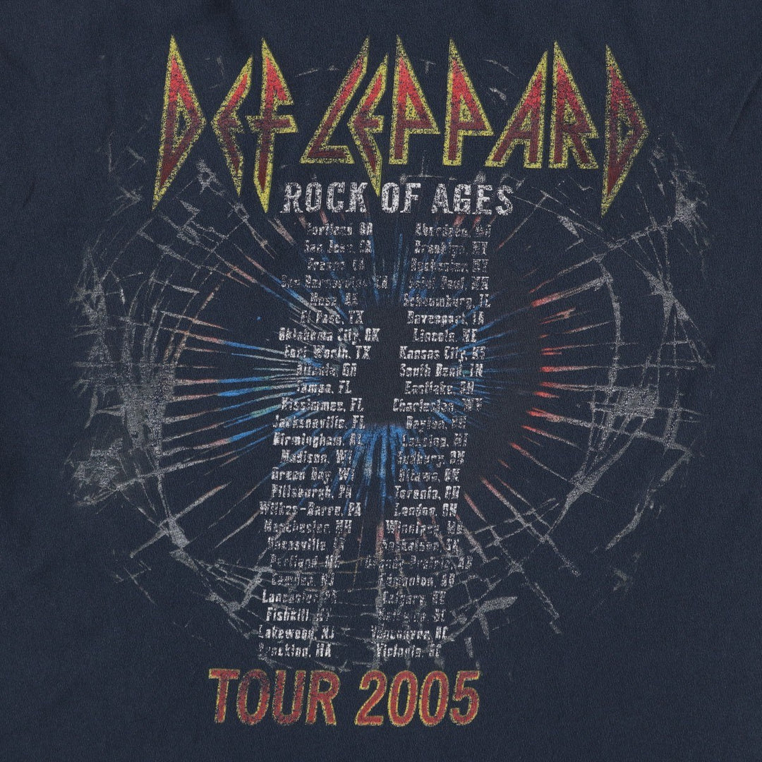 Anvil DEF LEPPARD Band T-shirt, Men's XL cotton black type Vintage Second Hand