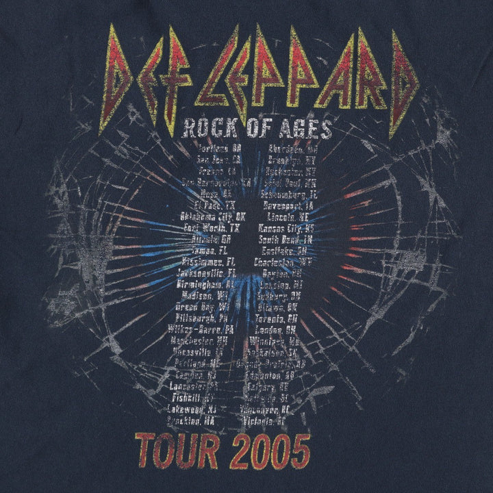 Anvil DEF LEPPARD Band T-shirt, Men's XL cotton black type Vintage Second Hand