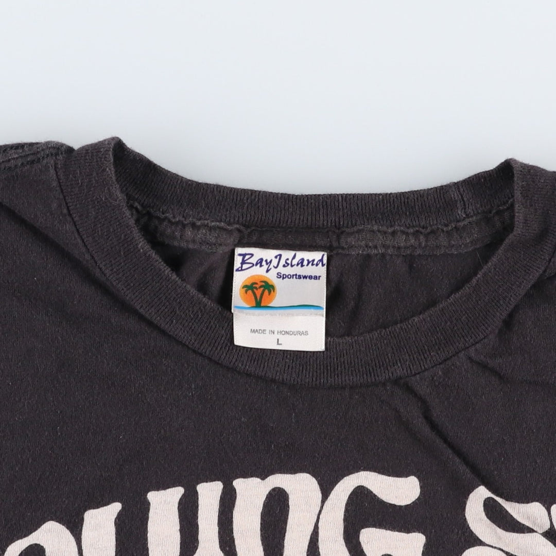 BAY ISLAND The Rolling Stones Band T-shirt (Men's size L equivalent) cotton black type Vintage Second Hand