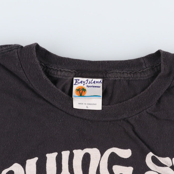 BAY ISLAND The Rolling Stones Band T-shirt (Men's size L equivalent) cotton black type Vintage Second Hand