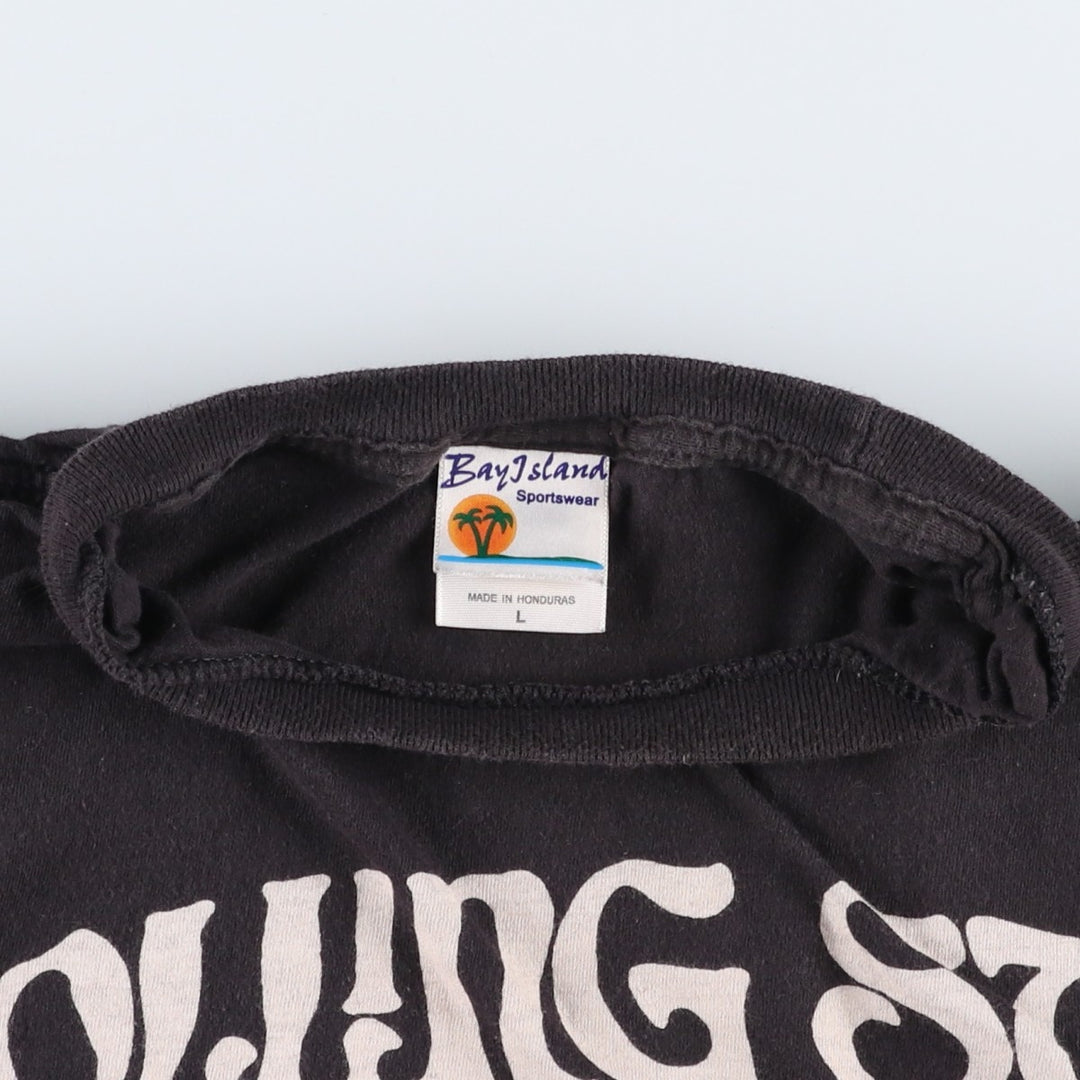 BAY ISLAND The Rolling Stones Band T-shirt (Men's size L equivalent) cotton black type Vintage Second Hand