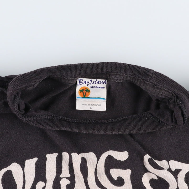BAY ISLAND The Rolling Stones Band T-shirt (Men's size L equivalent) cotton black type Vintage Second Hand
