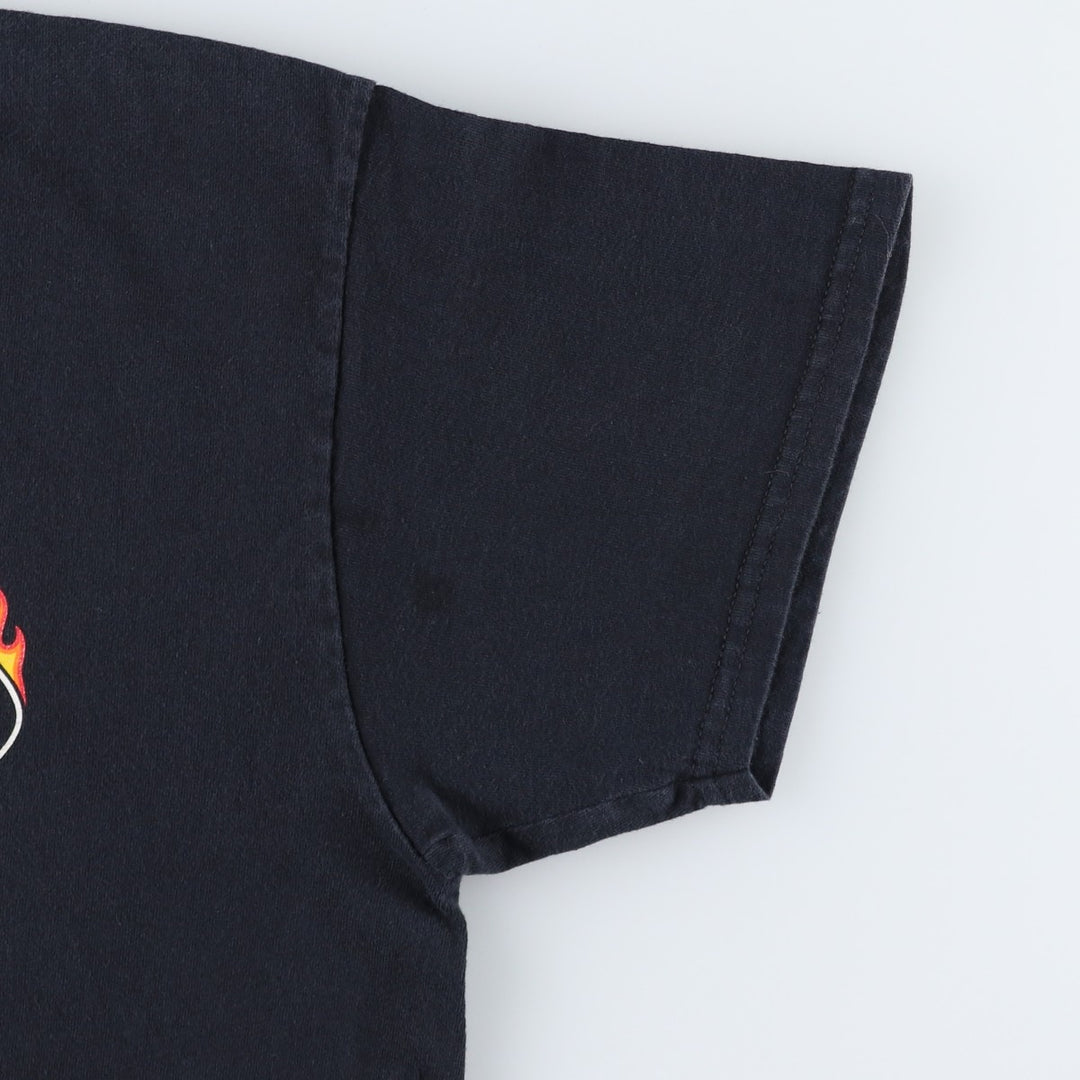 Thrasher Fire Pattern Logo Print T-Shirt, Men's Size L (approx.) cotton black type Vintage Second Hand