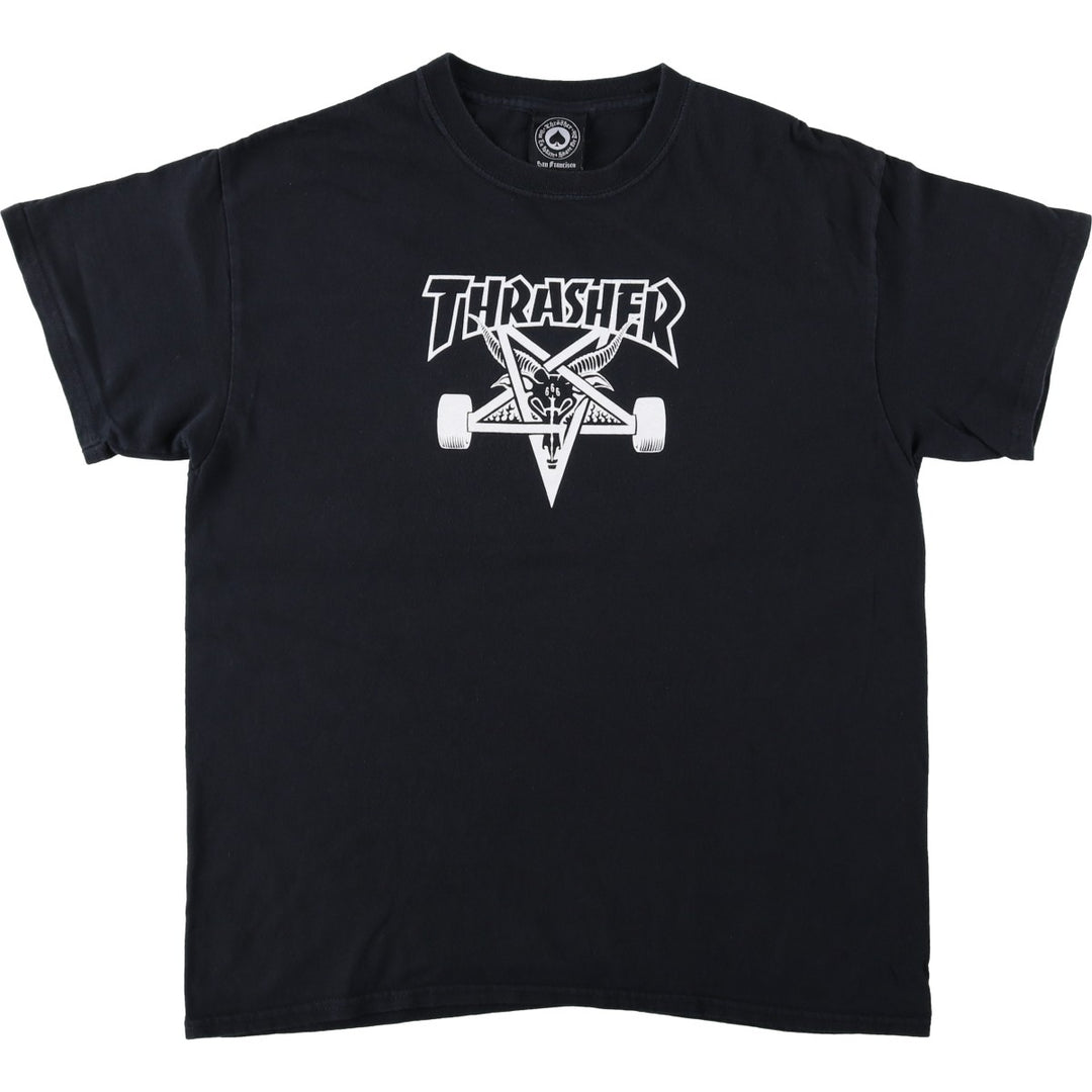 Thrasher surf skate T-shirt, men's size L cotton black type Vintage Second Hand