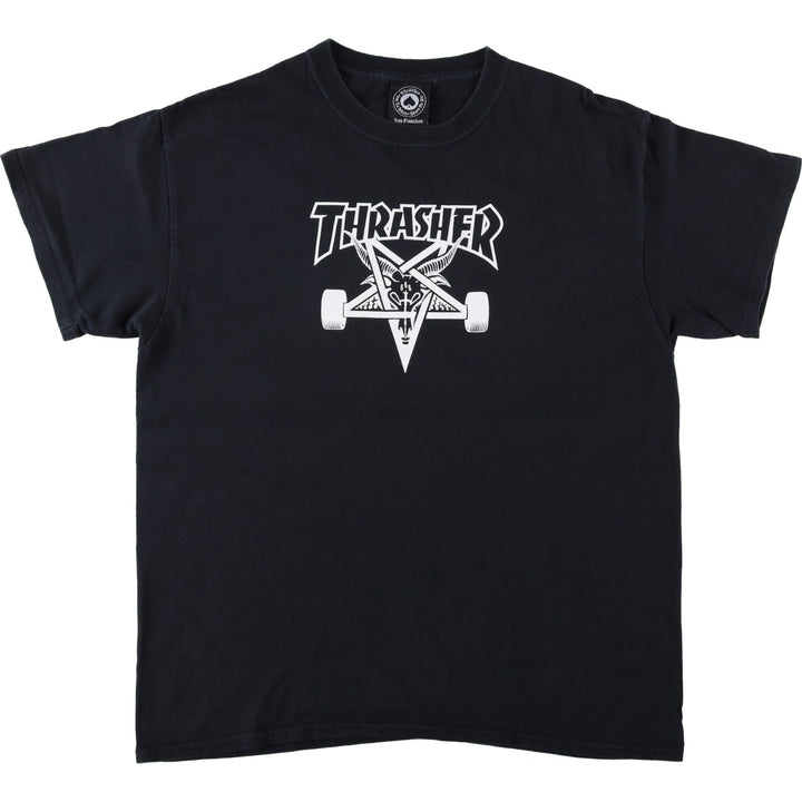 Thrasher surf skate T-shirt, men's size L cotton black type Vintage Second Hand