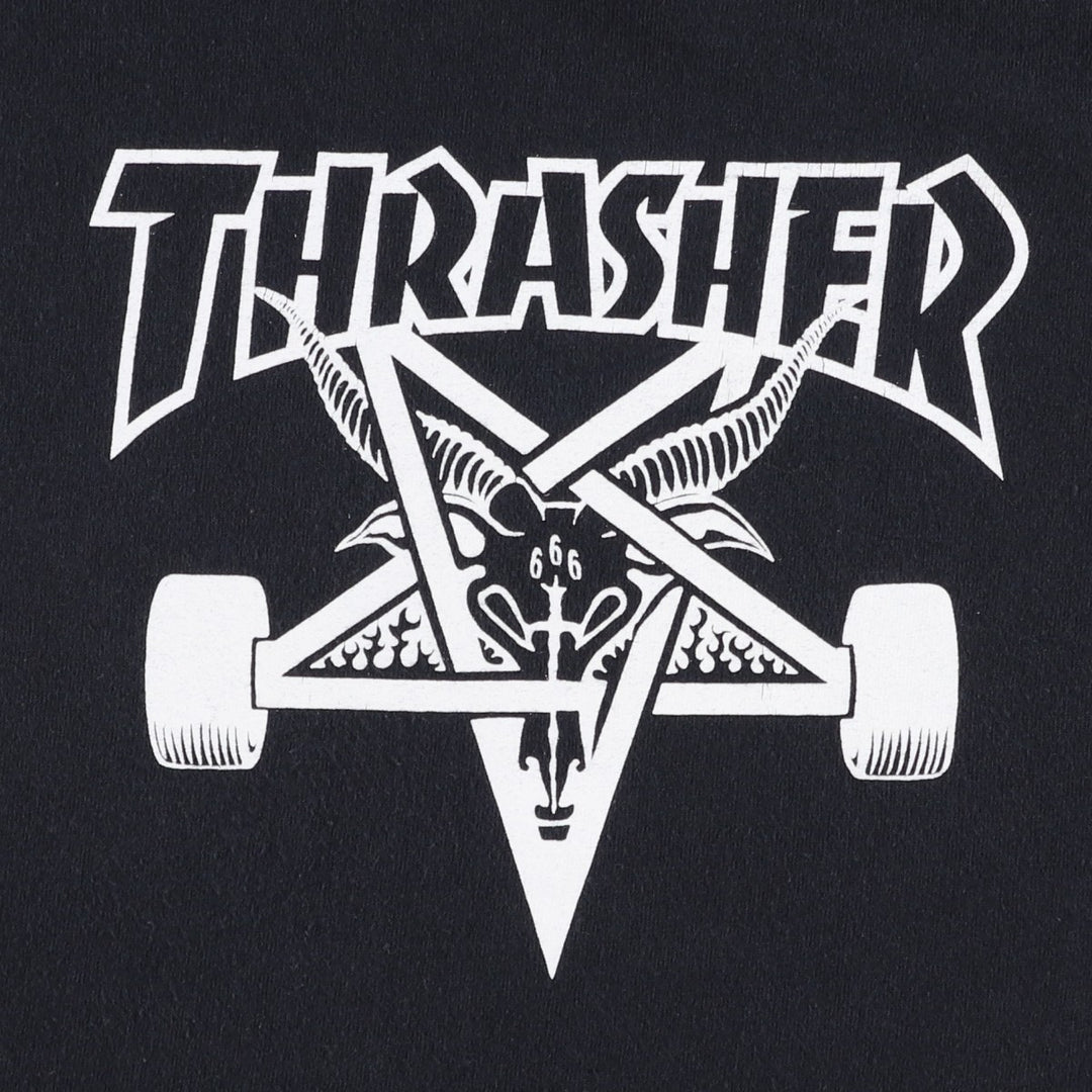 Thrasher surf skate T-shirt, men's size L cotton black type Vintage Second Hand