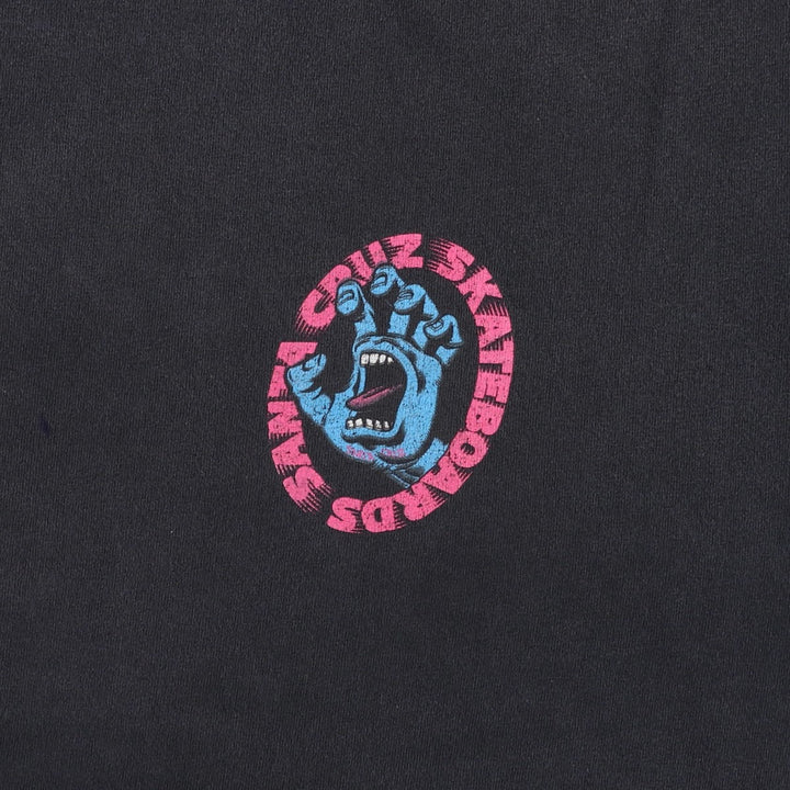SANTA CRUZ Surf Skate T-shirt Men's XL size cotton black type Vintage Second Hand