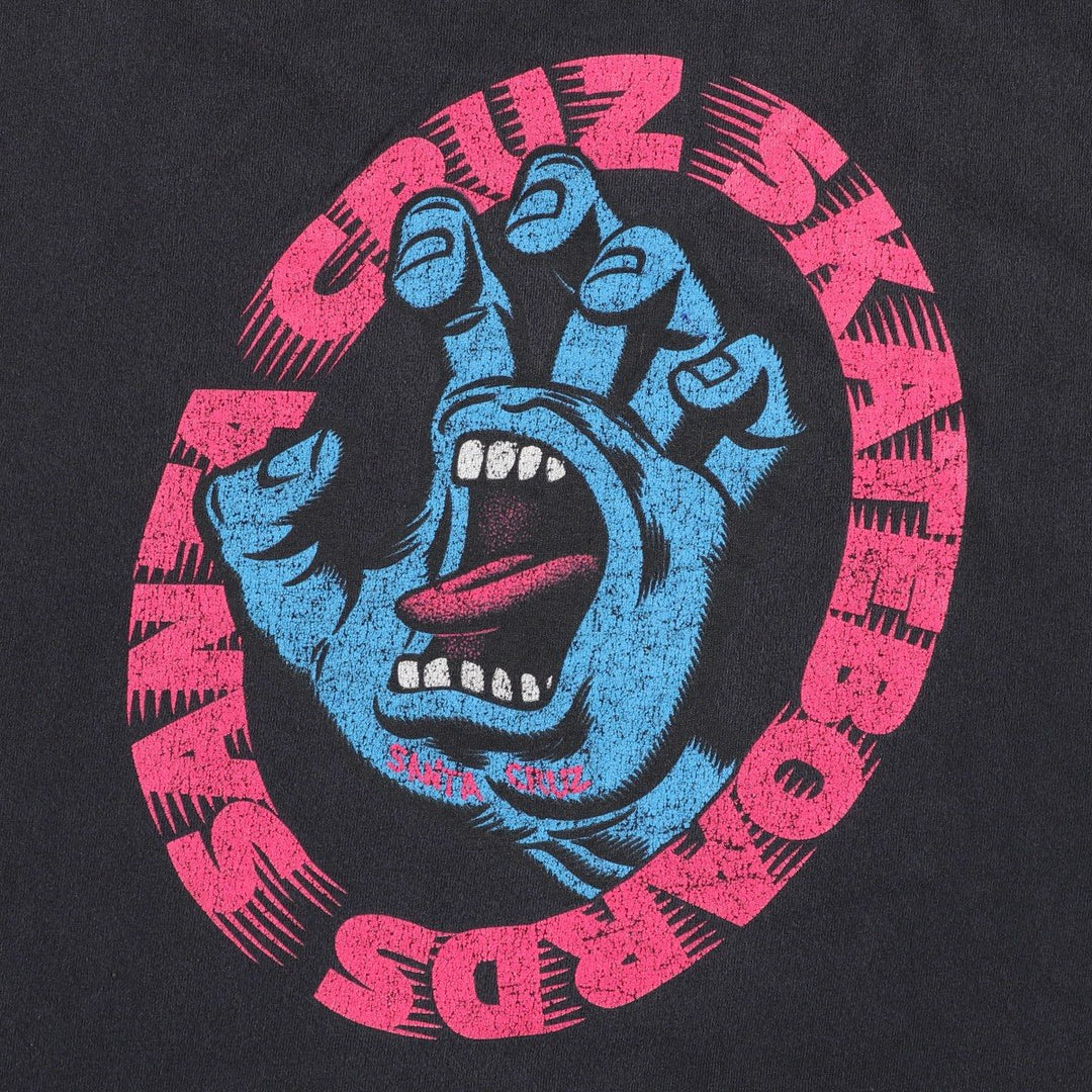 SANTA CRUZ Surf Skate T-shirt Men's XL size cotton black type Vintage Second Hand