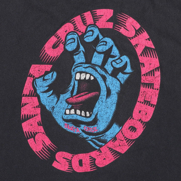 SANTA CRUZ Surf Skate T-shirt Men's XL size cotton black type Vintage Second Hand