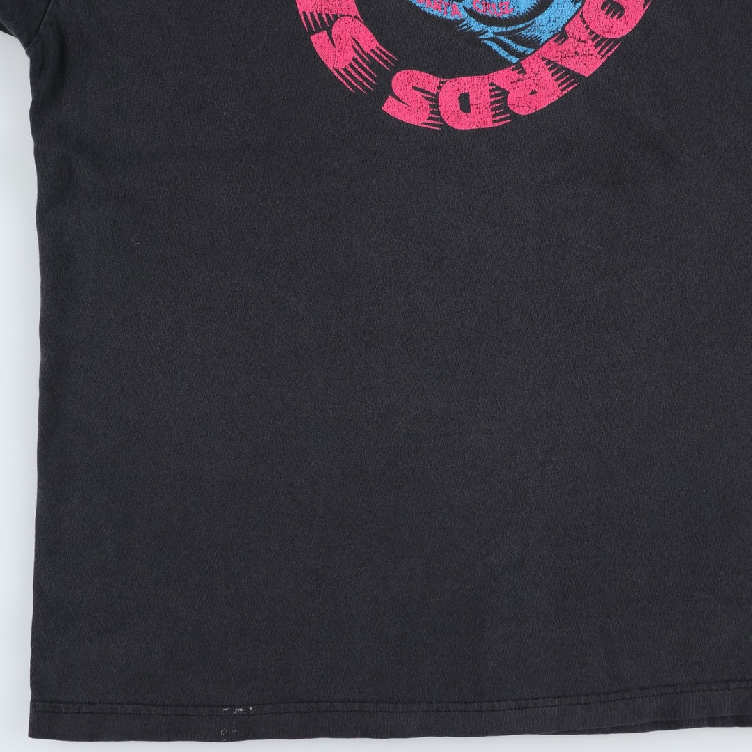 SANTA CRUZ Surf Skate T-shirt Men's XL size cotton black type Vintage Second Hand