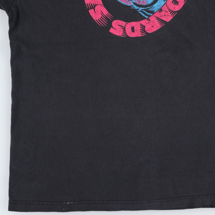 SANTA CRUZ Surf Skate T-shirt Men's XL size cotton black type Vintage Second Hand