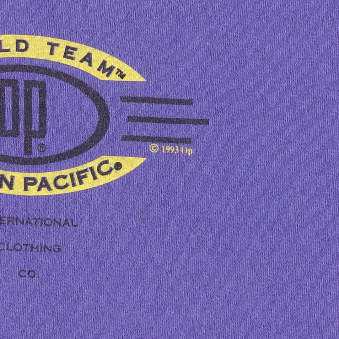90'S Ocean Pacific surf/skate t-shirt, made in USA, men's size L (approx.) cotton Purple type blue-purple Vintage Second Hand