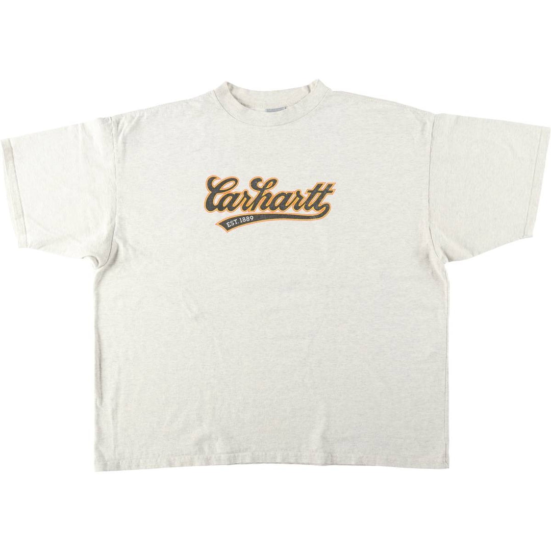 Carhartt short sleeve logo T-shirt, men's XL size unclear gray type Vintage Second Hand