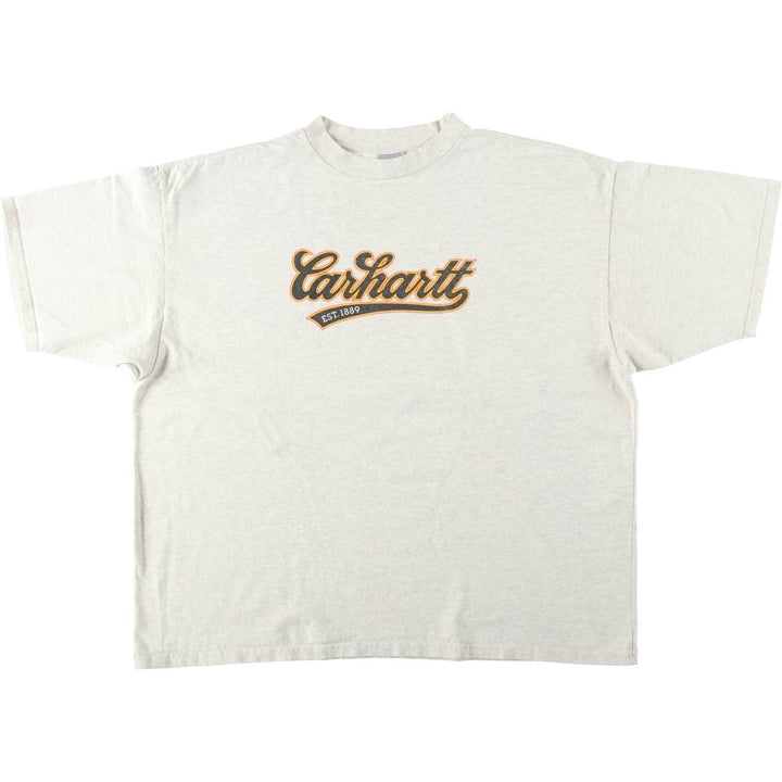 Carhartt short sleeve logo T-shirt, men's XL size unclear gray type Vintage Second Hand