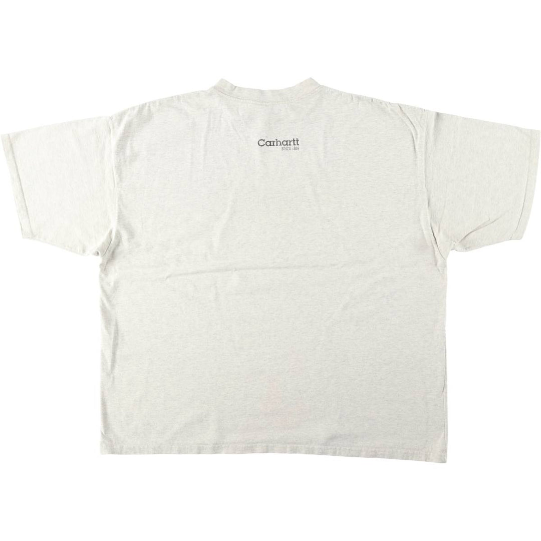 Carhartt short sleeve logo T-shirt, men's XL size unclear gray type Vintage Second Hand