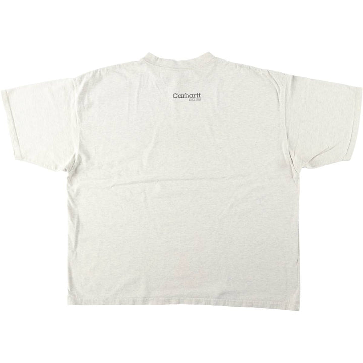 Carhartt short sleeve logo T-shirt, men's XL size unclear gray type Vintage Second Hand