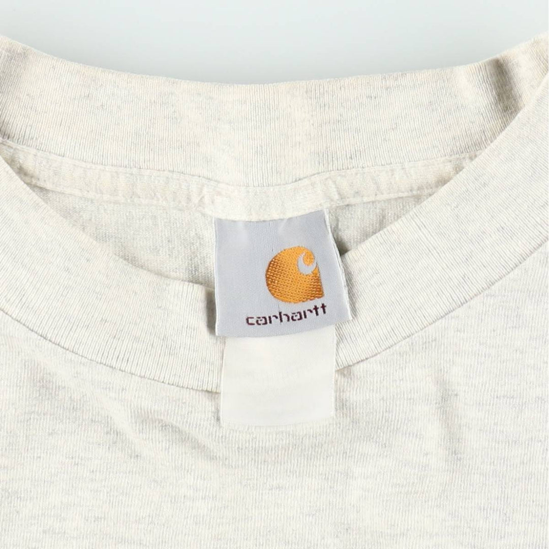 Carhartt short sleeve logo T-shirt, men's XL size unclear gray type Vintage Second Hand