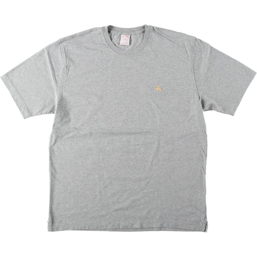 Brooks Brothers 1818 Short-Sleeve T-Shirt with One-Point Logo, Men's Size XL (approx.) cotton gray type Vintage Second Hand