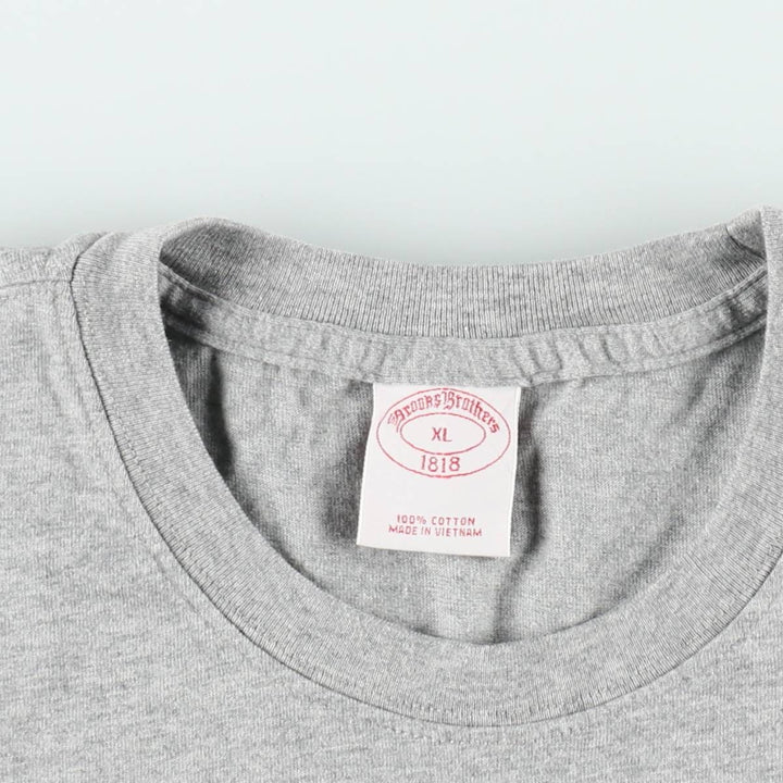 Brooks Brothers 1818 Short-Sleeve T-Shirt with One-Point Logo, Men's Size XL (approx.) cotton gray type Vintage Second Hand