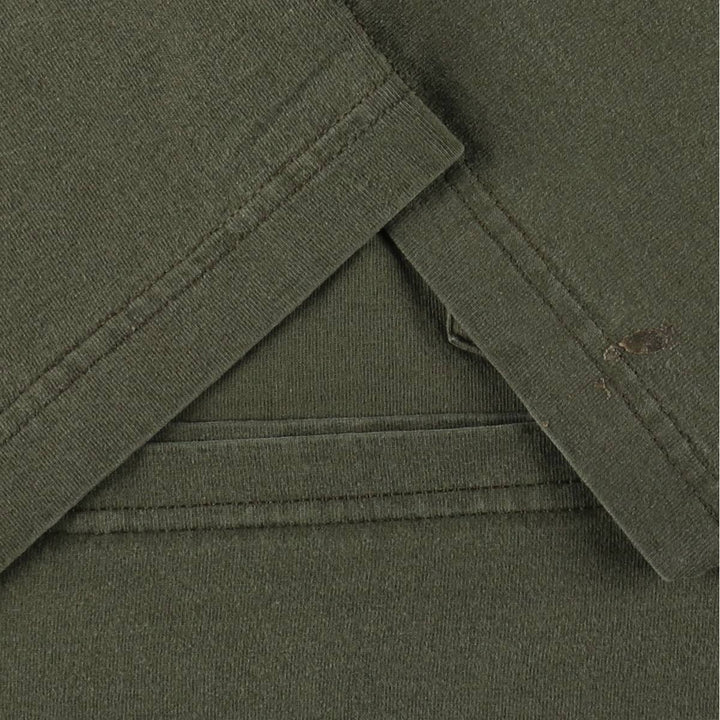 Carhartt Henley Neck Short Sleeve One-Point Logo Pocket T-Shirt, Men's Size Medium cotton Khaki type Vintage Second Hand