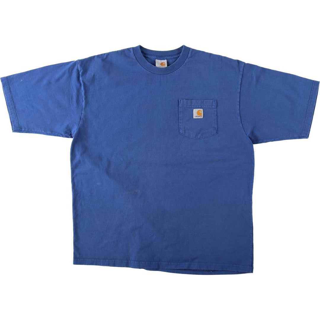 Carhartt Short Sleeve One Point Logo Pocket T-Shirt Men's XL unclear blue type Vintage Second Hand