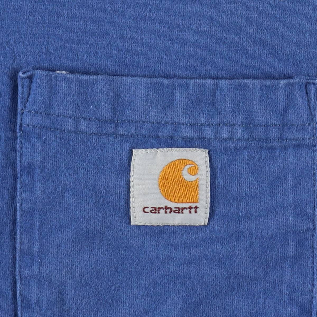 Carhartt Short Sleeve One Point Logo Pocket T-Shirt Men's XL unclear blue type Vintage Second Hand