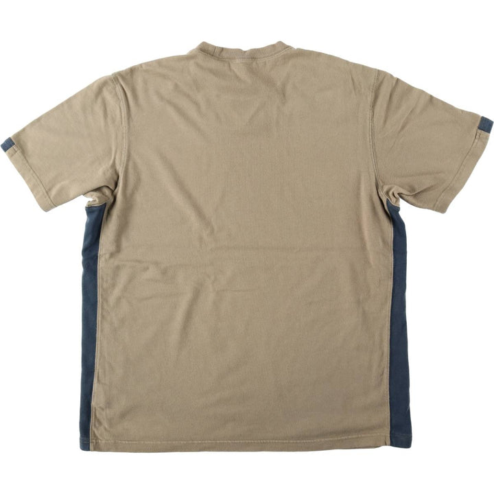 2000'S Eddie Bauer Short-Sleeve Logo T-Shirt, Men's Size L (approx.) cotton Khaki type beige Vintage Second Hand