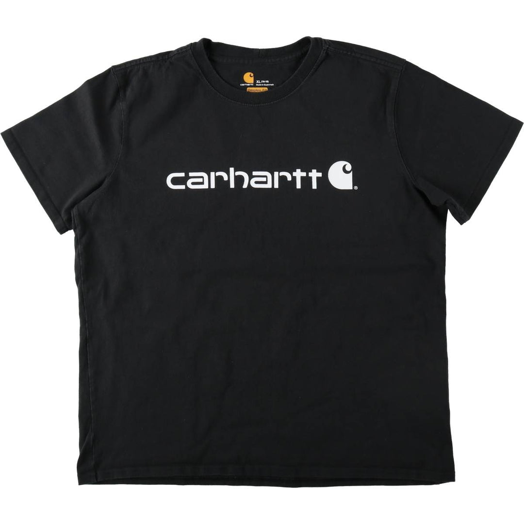 Carhartt ORIGINAL FIT short sleeve logo T-shirt, men's XL size cotton black type Vintage Second Hand