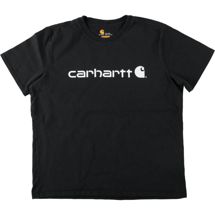 Carhartt ORIGINAL FIT short sleeve logo T-shirt, men's XL size cotton black type Vintage Second Hand