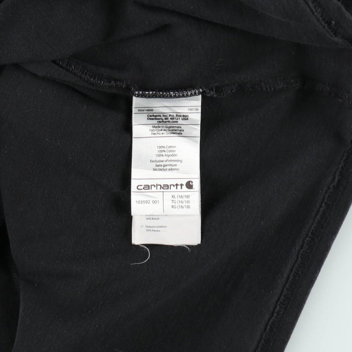 Carhartt ORIGINAL FIT short sleeve logo T-shirt, men's XL size cotton black type Vintage Second Hand