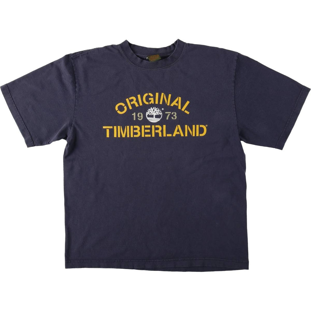 90s-00'S Timberland Short-Sleeve Logo T-Shirt, Men's Size M (Equivalent), Vintage cotton navy blue type Vintage Second Hand