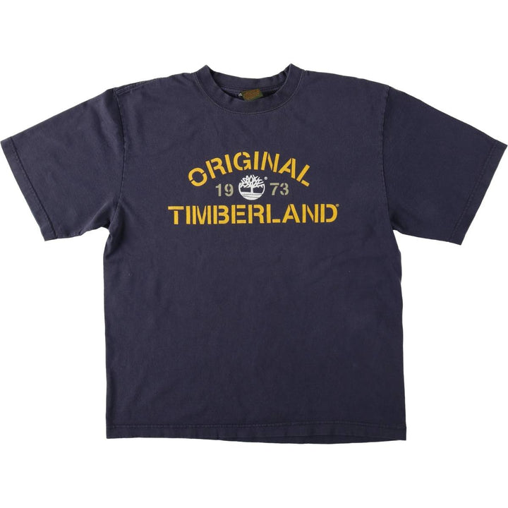 90s-00'S Timberland Short-Sleeve Logo T-Shirt, Men's Size M (Equivalent), Vintage cotton navy blue type Vintage Second Hand